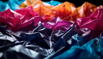 Poster - A piece of fabric with a rainbow of colors