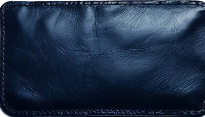 Aufkleber - A blue leather wallet with a brown trim