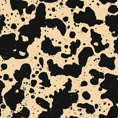 Wall Mural - Abstract  orange and black camouflage print seamless pattern background
