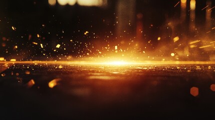 Wall Mural - glowing particles and light rays creating a magical atmosphere