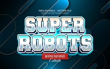 Super robot silver 3d text effect editable