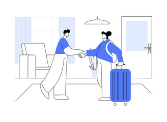 Wall Mural - welcoming guests isolated cartoon vector illustrations.