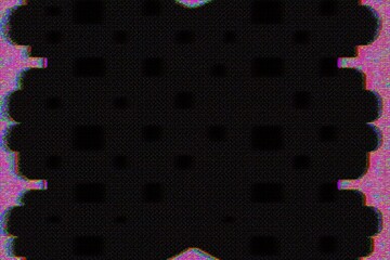 Wall Mural - abstract digital artwork featuring a symmetrical black pattern with colorful background accents refl