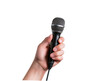© Svetlana - man's hand hold microphone isolated on white background