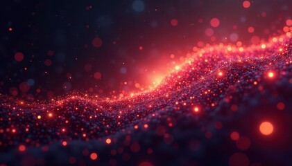 Wall Mural - Glowing digital threads weave through a starfield , glowing, clusters