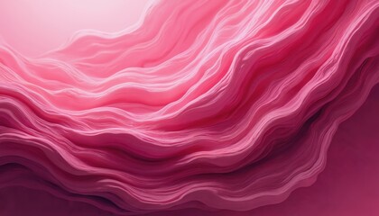 Poster - Illustration of wavy hot pink background. Majestic luxury silk textured material. Valentine art design banner or wallpaper. Soft folds velvet magenta clothes textile or paint texture for copy space.