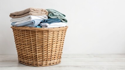 Sticker - Stacked Laundry in Wicker Basket