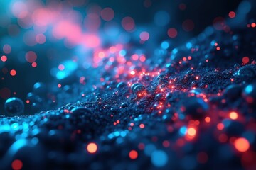 Wall Mural - a close-up exploration of colorful bubbles and sparkling lights in an abstract setting with a mesmer