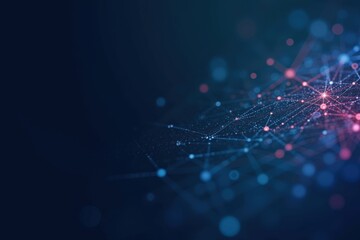 Wall Mural - abstract representation of digital connectivity and data networks in a dark blue gradient background