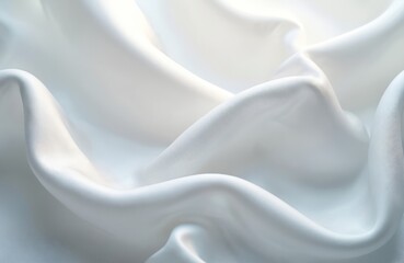 Aufkleber - White gray satin cloth texture. Soft light, smooth, shiny reflective surface with silky elegant lustrous waves. Subtile minimalistic tranquil serene chic modern neutral minimal subdued monochromatic