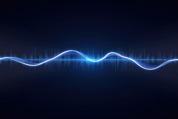 Wall Mural - abstract digital waveform illustration depicting sound frequencies and energy in a high-tech blue th