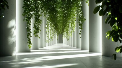 Wall Mural - serene green corridor.
