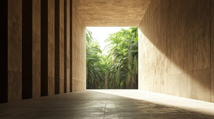 Wall Mural - oasis gateway modern architecture meets tropical paradise.