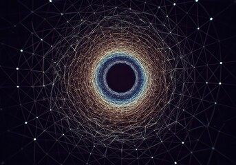 Wall Mural - futuristic abstract plexus tunnel illustration, symbolizing digital connectivity and data flow