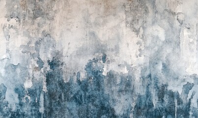 Poster - A wall with a blue and white paint splatter