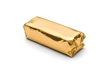 Sticker - Golden foil bar isolated on white