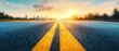© Pungu x - Scenic sunrise on an asphalt highway open road view nature landscape vibrant sky capturing the essence of journey and freedom
