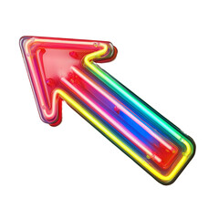 Poster - Bright neon arrow sign in vibrant colors, pointing upwards, ideal for decoration or signage