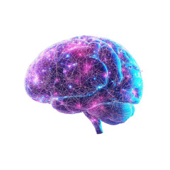 Fototapete - vibrant digital brain illustration with glowing connections, symbolizing intelligence and technology