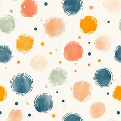 Sticker - Gentle watercolor circles in muted tones on a light background, creating a calming abstract pattern perfect for any decor