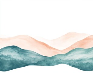 Wall Mural - An artistic rendering of a mountain landscape using abstract watercolor methods