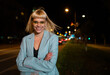 © liderina - Portrait of blonde girl in the night out.