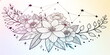 © Aronova - Floral Constellation Tattoo Design: Delicate Botanical Sketch with Celestial Elements and Gradient Background