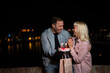 © liderina - Couple celebrate anniversary in the night.