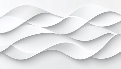Wall Mural - Ivory 3D Low Profile Wave Texture Pattern. Minimalist Monochromatic Abstract Background.