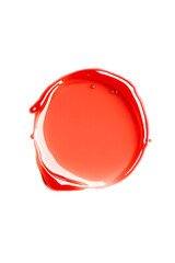 Wall Mural - red liquid or paint circle drop isolated on white background