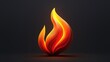 © Rinowz - Abstract 3D flame icon with glowing details and smooth, flowing motion, vivid colors of orange, red, and yellow, professional stock, full depth of field.