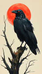 Raven and Blood Moon