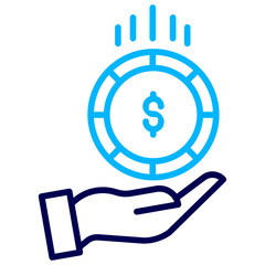 Wall Mural - Dollar Funding Outline Color icon