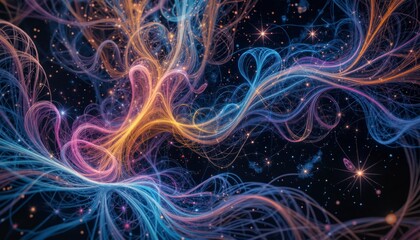 Wall Mural - A colorful, swirling mass of light and stars