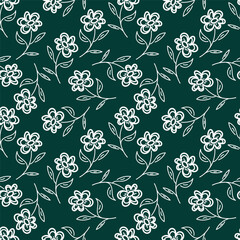 Wall Mural - Trendy exotic hand drawn flowers seamless pattern. Floral background for textile, wallpaper, banner, covers, surface, printing and home decor. Flower vector illustration