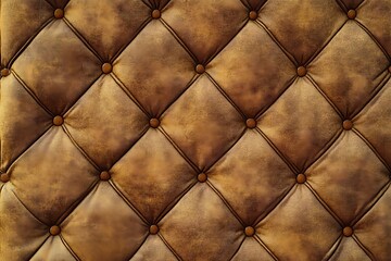 The image shows a close-up of a quilted, diamond-patterned brown leather or fabric texture. The surface has a padded, luxurious appearance, commonly seen in upholstery, furniture, or interior design e