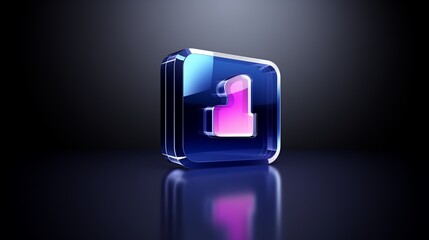 Wall Mural - 3d like icon 01, a vibrant and glossy 3d icon of a 