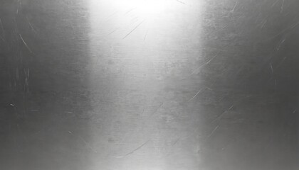 Poster - Shiny brushed silver metal surface with textured, reflective metallic material. Abstract industrial steel aluminium background with chrome polished glossy, smooth, scratched pattern. Template,