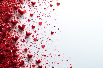 Canvas Print - Valentine's Day Design with Heart-Shaped Confetti Border.