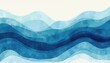 © miss irine - Abstract illustration of ocean waves in blue, aqua, teal gradient. Blue, white water wave web banner. Graphic resource as background. Backdrop for copy space text inspirational posters, wallpaper