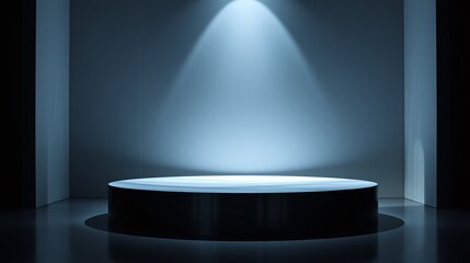 Wall Mural - Elegant, minimalist stage illuminated with focused light.