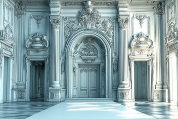 Wall Mural - Ornate palace interior, grand entrance, elegant design