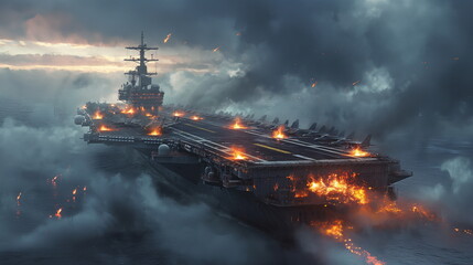 Wall Mural - the aircraft carrier is in combat mode carrier-bas_006