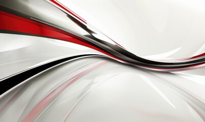 Wall Mural - abstract waves on white with red/black accents for graphic design, backgrounds, presentations