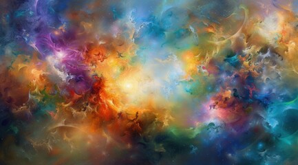 Wall Mural - abstract colorful cosmic cloudscape. background with swirling patterns. ideal background