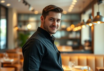 Wall Mural - Professional portrait of a male waiter