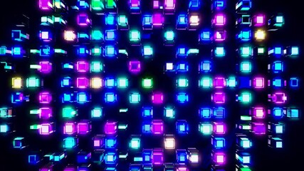 Poster - _Glowing Neon Pixel Art