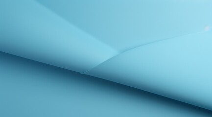 Wall Mural - abstract light blue paper, curved corner, creative minimal design concept for background or presenta