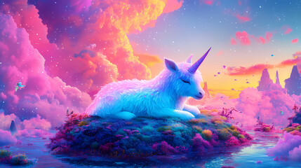 Wall Mural - whimsical adorable creature horns