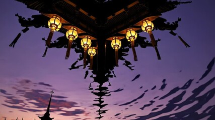 Aufkleber - Temple at Dusk